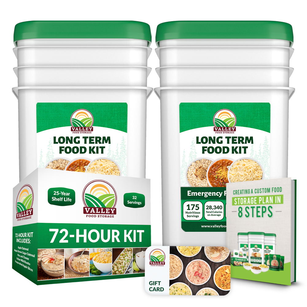 2 Emergency Food Kits + 4 Free Gifts From Valley Food Storage