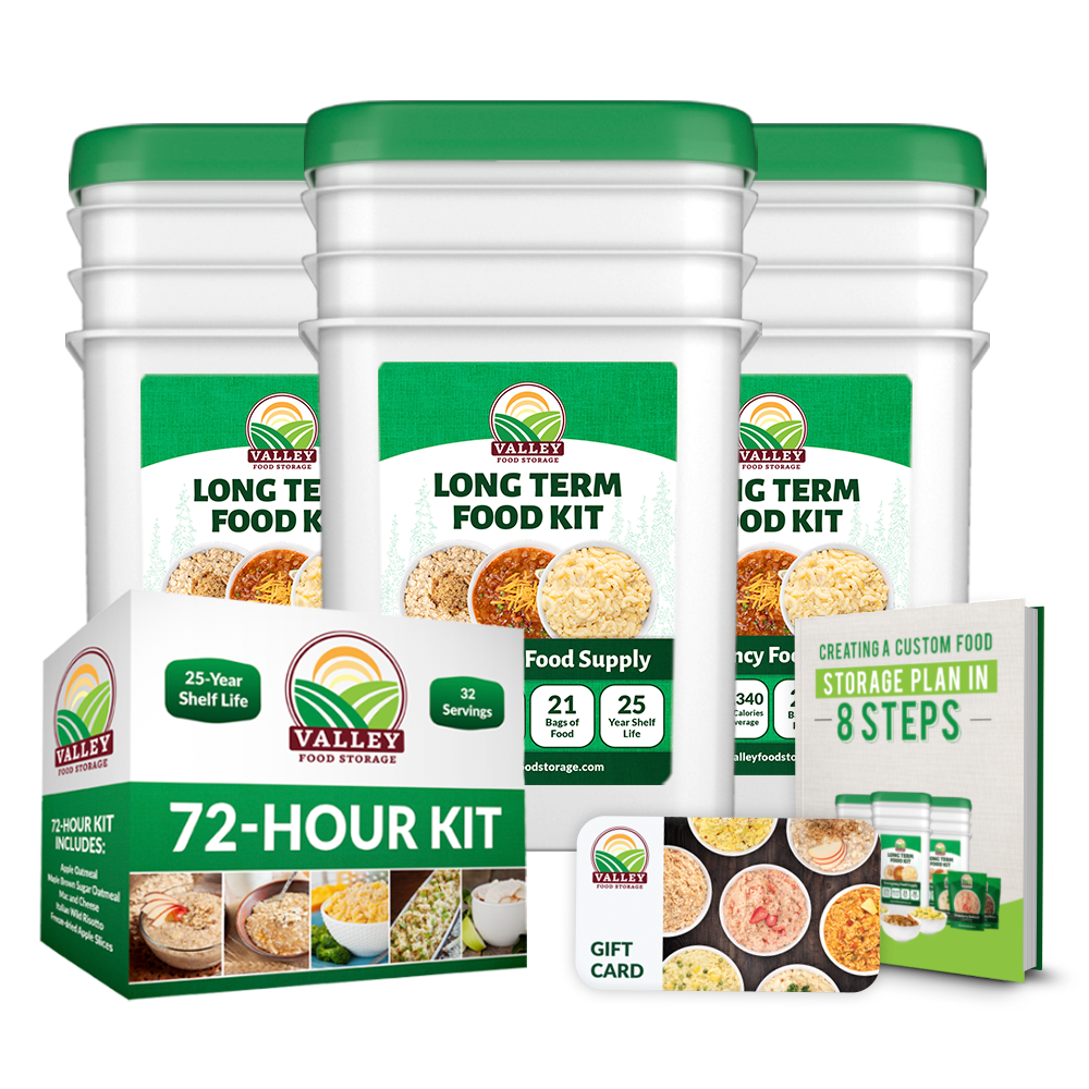 3 Emergency Kits + 4 Free Gifts! From Valley Food Storage