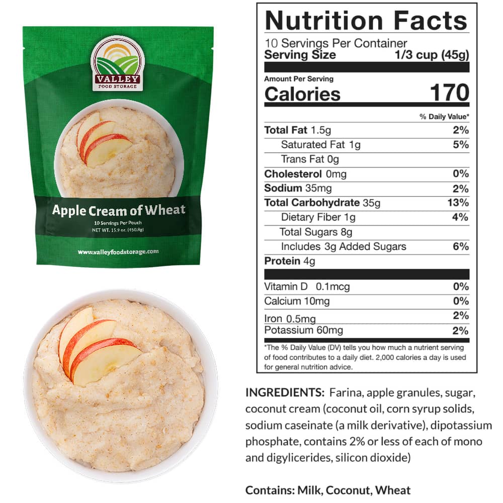 Apple Cream of Wheat Apple Cream of Wheat From Valley Food Storage