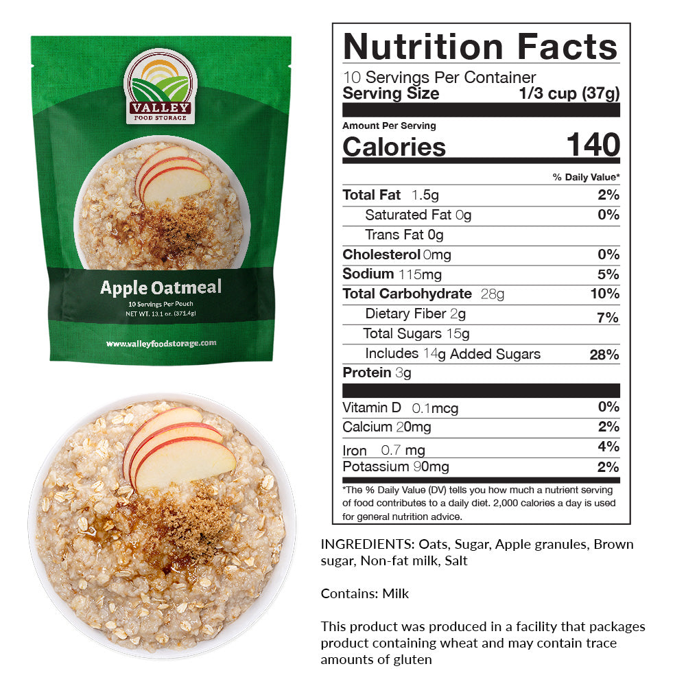 Apple Oatmeal From Valley Food Storage