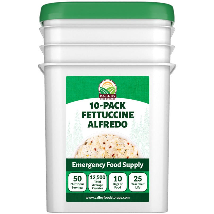 Fettuccine Alfredo | 10 Pack + Bucket ENTREE From Valley Food Storage