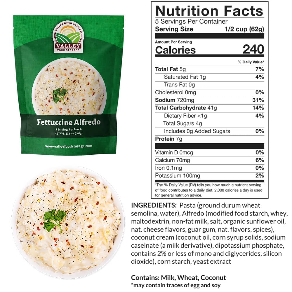 Fettuccine Alfredo Fettuccine Alfredo From Valley Food Storage