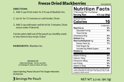Freeze Dried Blackberries FRUIT From Valley Food Storage