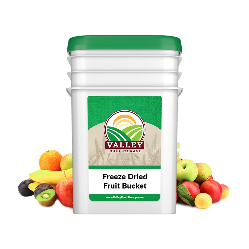 Freeze Dried Fruit Bucket Subscription - 12 Pouches From Valley Food Storage