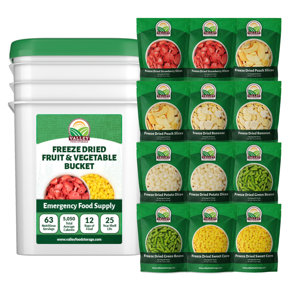 Freeze Dried Fruit & Vegetable Bucket Freeze Dried Fruit & Vegetable Bucket From Valley Food Storage