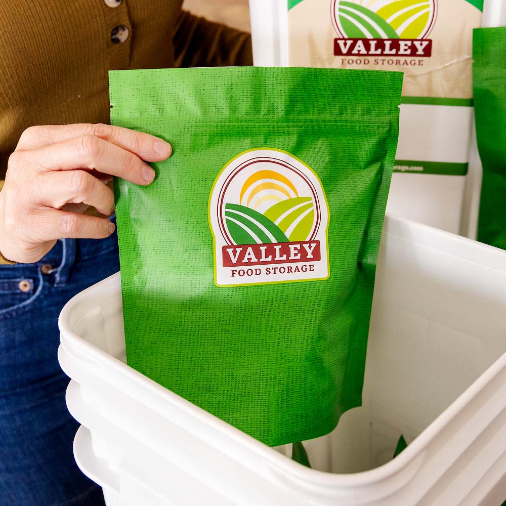 Freeze Dried Fruit &amp; Vegetable Bucket - 24 Pouches From Valley Food Storage