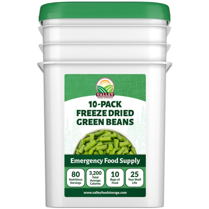 Freeze Dried Green Beans | 10 Pack + Bucket From Valley Food Storage