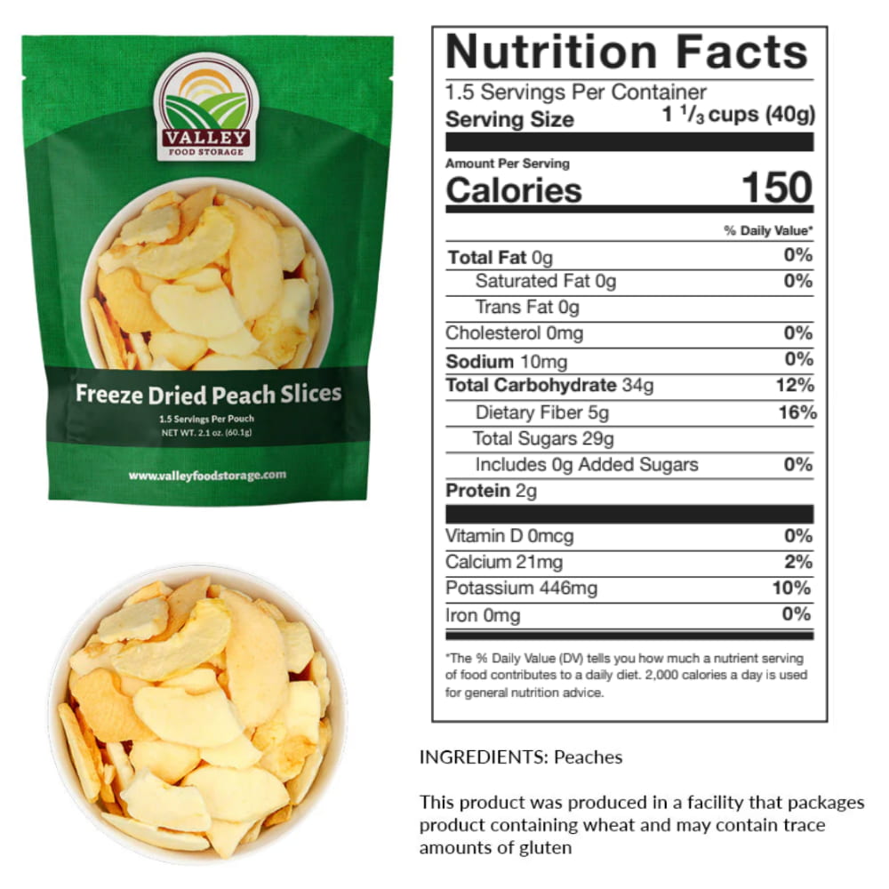 Freeze Dried Peach Slices Freeze Dried Peach Slices From Valley Food Storage