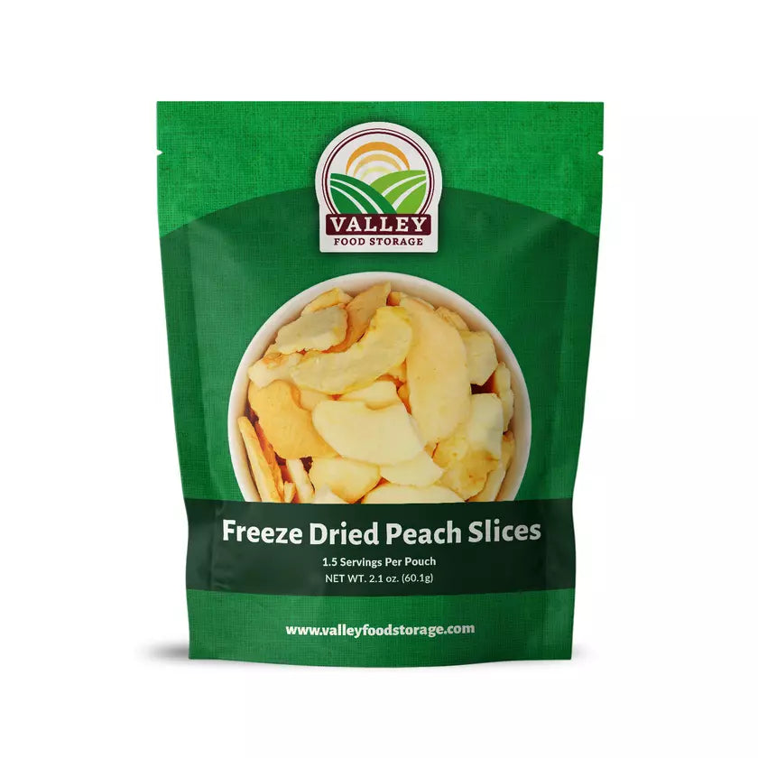 Freeze Dried Peach Slices From Valley Food Storage