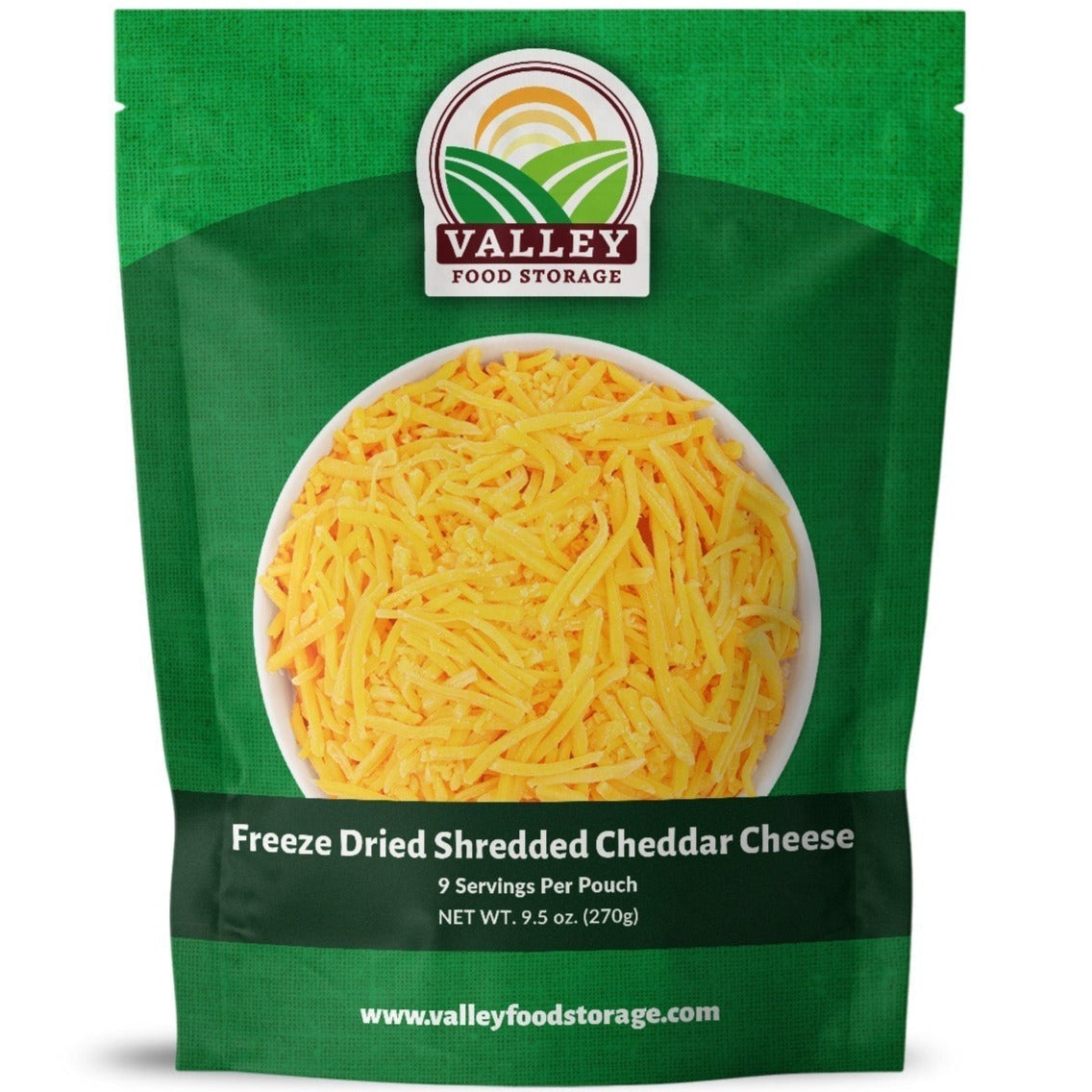 Freeze Dried Shredded Cheddar Cheese DAIRY From Valley Food Storage