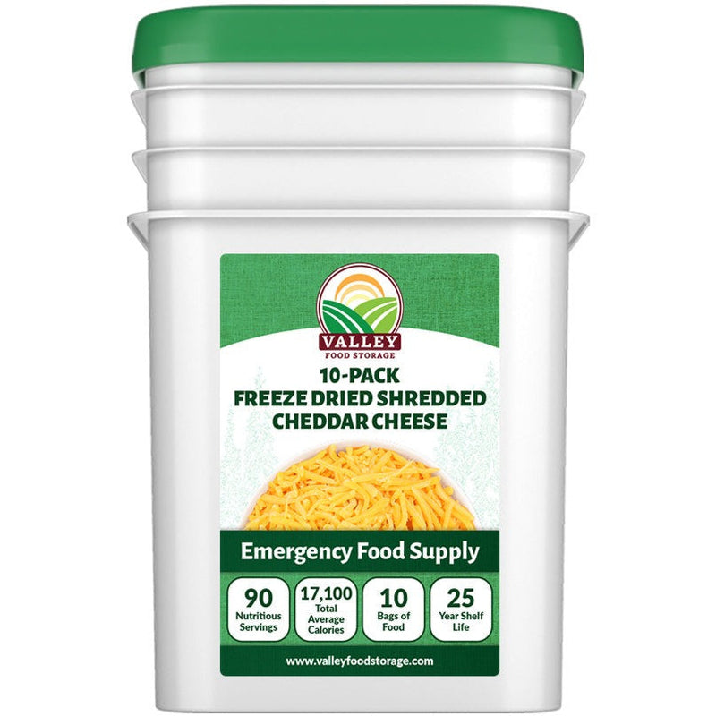 Freeze Dried Shredded Cheddar Cheese Valley Food Storage
