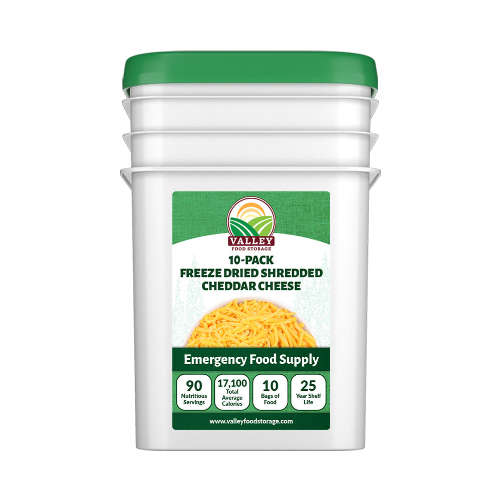 Freeze Dried Shredded Cheddar Cheese From Valley Food Storage