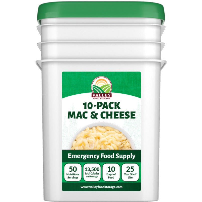 Mac and Cheese | 10 Pack + Bucket ENTREE From Valley Food Storage