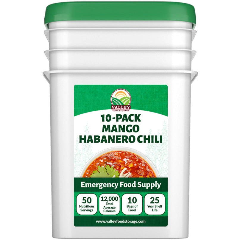 Mango Habanero Chili | 10 Pack + Bucket ENTREE From Valley Food Storage