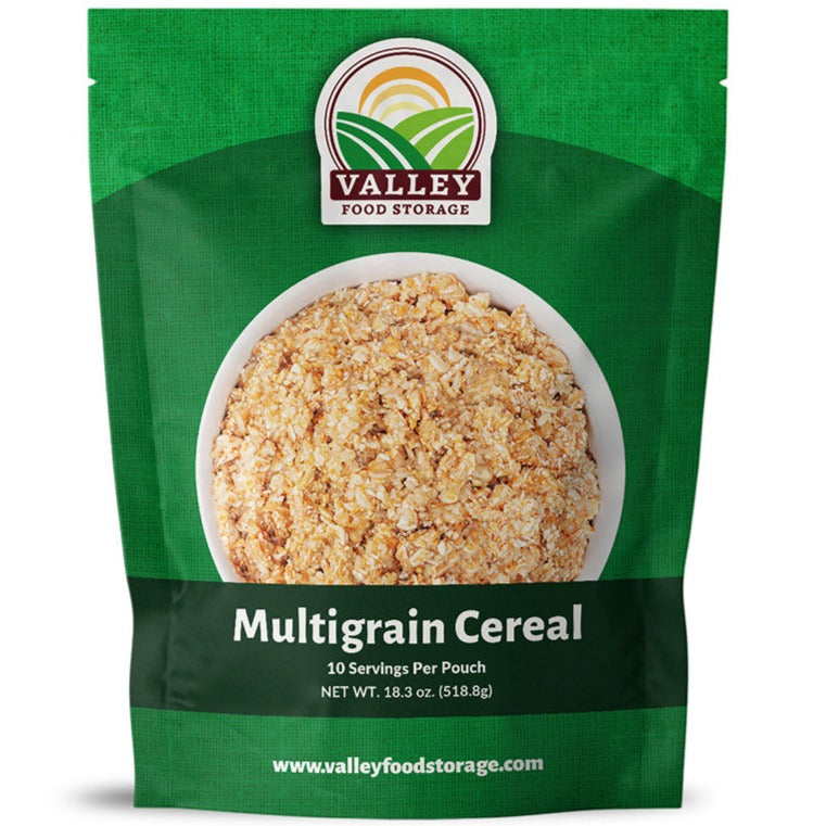 MultiGrain Dried Cereal | 10 Pack + Bucket BREAKFAST Dried Cereal in Bulk | Buy Dried Multigrain Cereal, the Best Cereal for Long Term Storage From Valley Food Storage