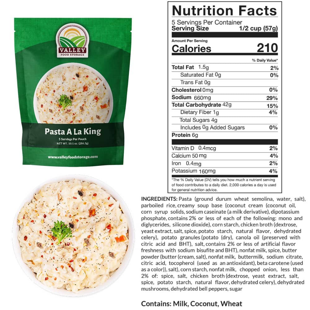Pasta à la King Pasta à la King From Valley Food Storage