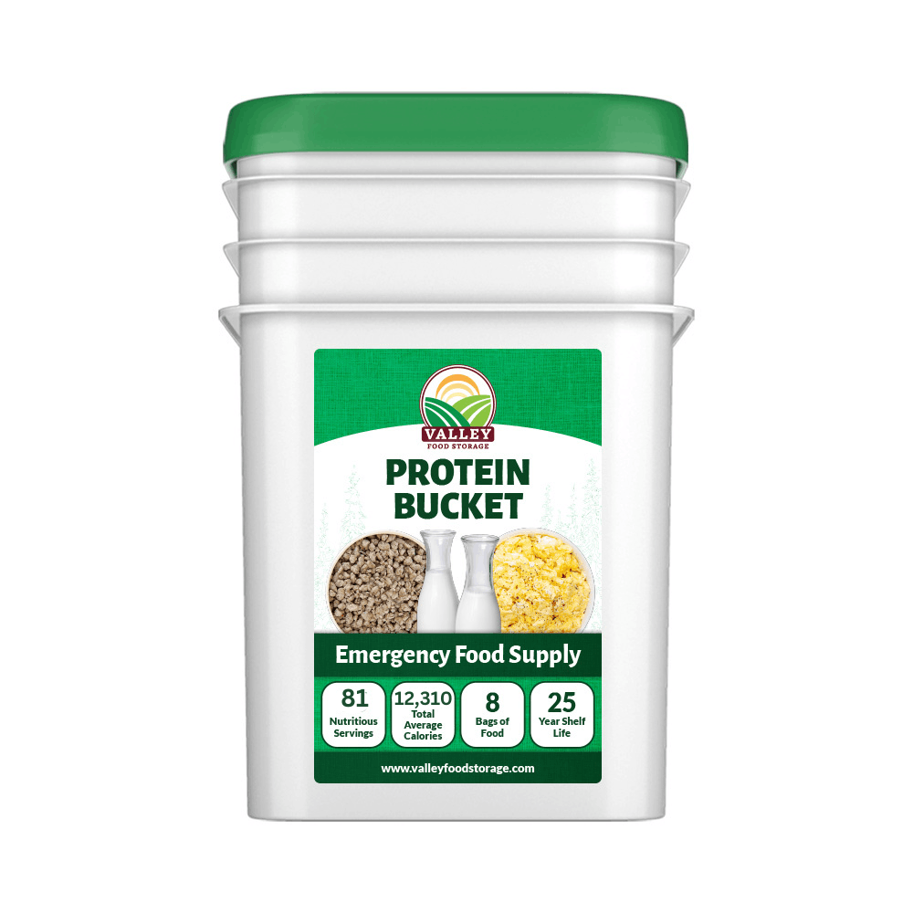 Premium Protein Bucket With Freeze-Dried Meat Premium Protein Bucket With Freeze-Dried Meat From Valley Food Storage