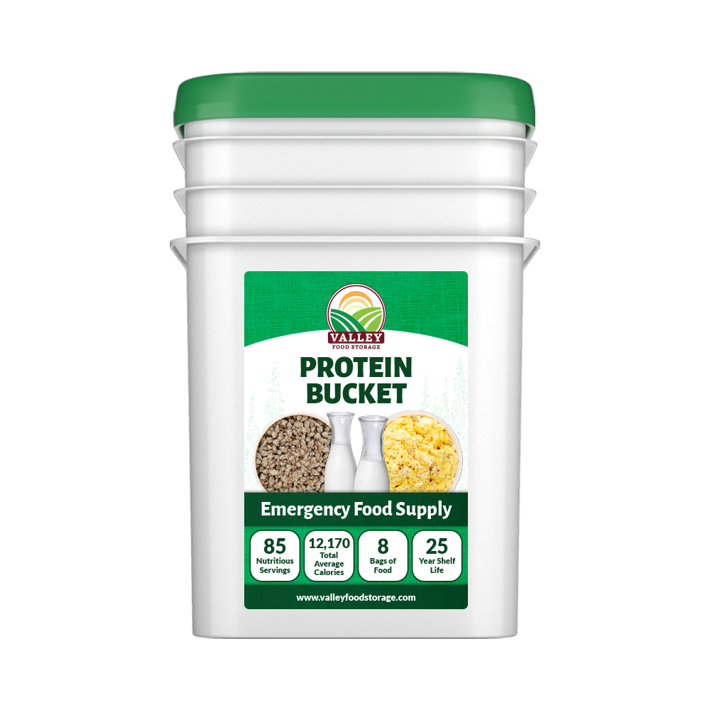 Premium Protein Bucket With Freeze-Dried Meat From Valley Food Storage