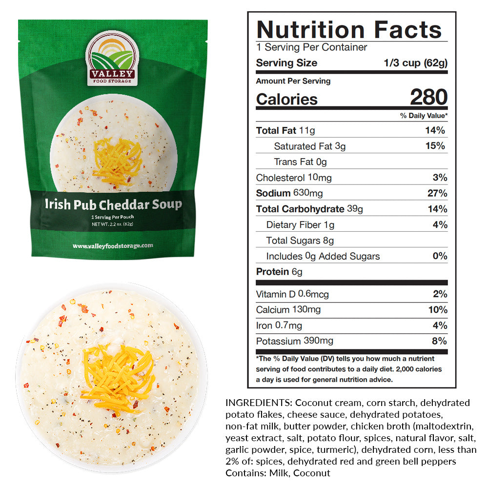 Nutrition Facts of Irish Pub Cheddar Soup