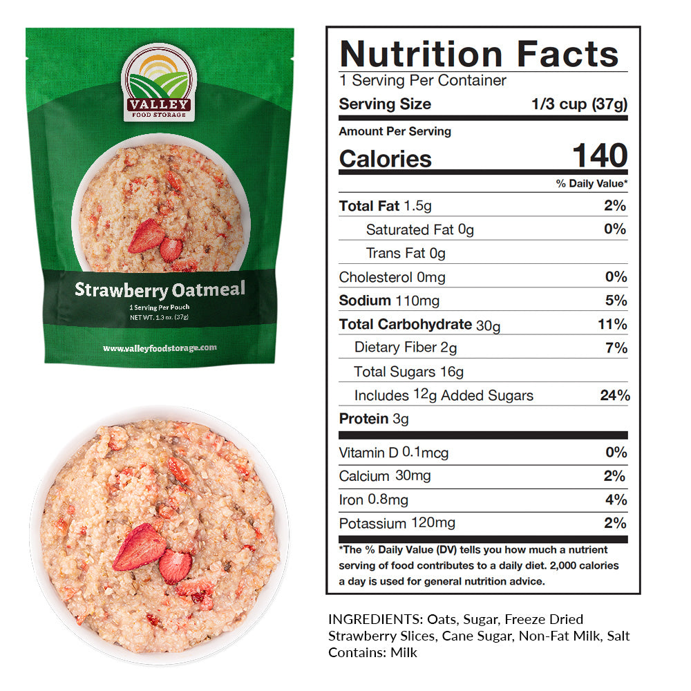 Nutrition Facts of Strawberry Oatmeal