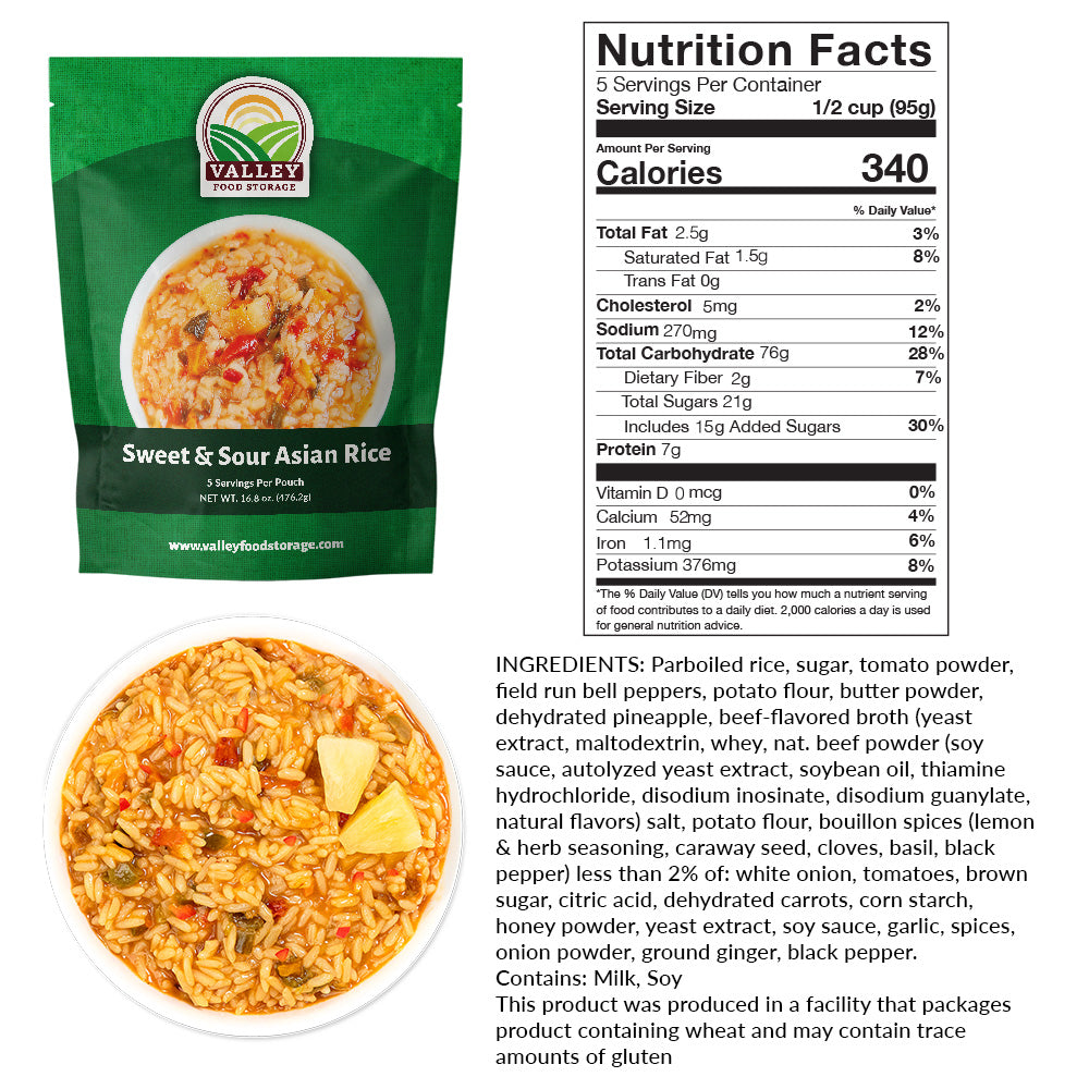 Sweet and Sour Asian Rice From Valley Food Storage